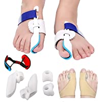 Juego de corrector de juanetes para aliviar y tratar el dolor de Hallux Valgus: almohadillas para juanetes- férula…